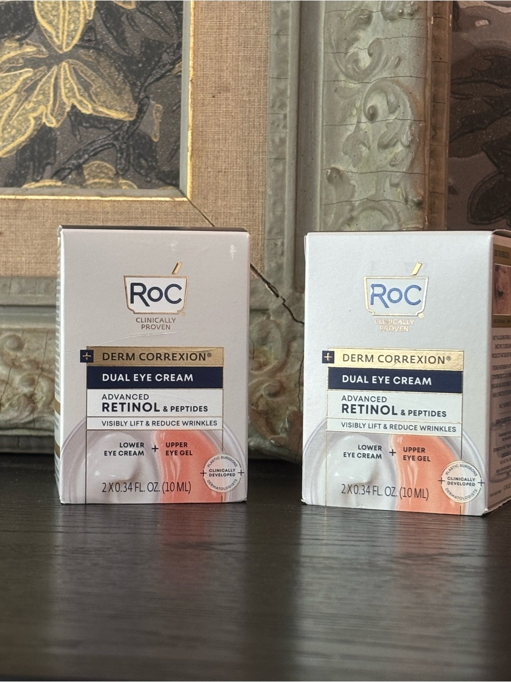 2 New RoC Derm Correxion Dual Eye Cream Advanced Retinol & Peptides